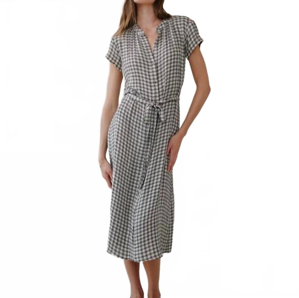 NEW BELLA DAHL maxi shirt dress in brown/ivory